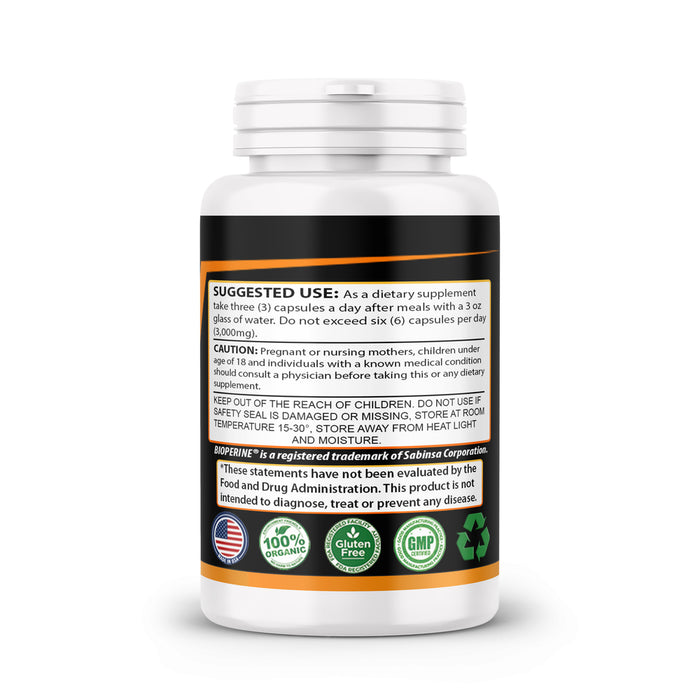 Turmeric Curcumin with BioPerine 1500mg - Natural Joint & Healthy Inflammatory Support with 95% Standardized Curcuminoids for Potency